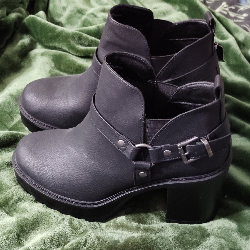 Torrid Black Ankle Booties with Buckle Detail